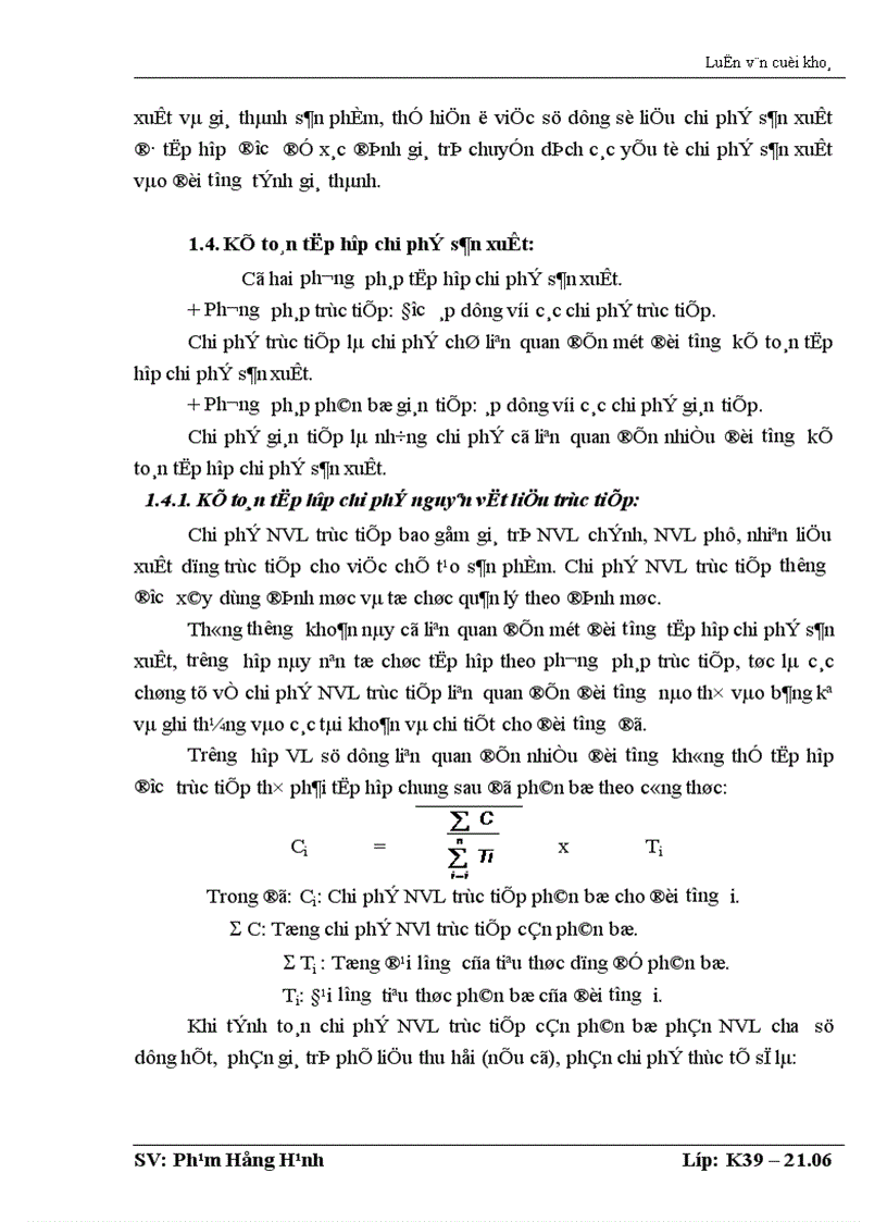 image for page Tổ chức công tác kế toán tập hợp chi phi sản xuất và tính giá thành sản phẩm ở công ty chè Sông Lô Tuyên Quang