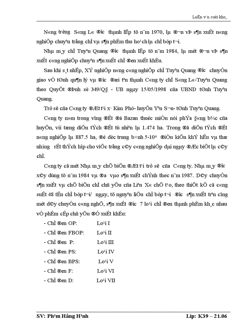 image for page Tổ chức công tác kế toán tập hợp chi phi sản xuất và tính giá thành sản phẩm ở công ty chè Sông Lô Tuyên Quang