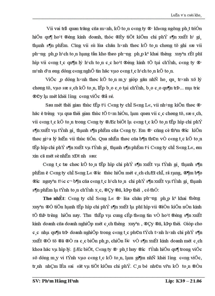 image for page Tổ chức công tác kế toán tập hợp chi phi sản xuất và tính giá thành sản phẩm ở công ty chè Sông Lô Tuyên Quang