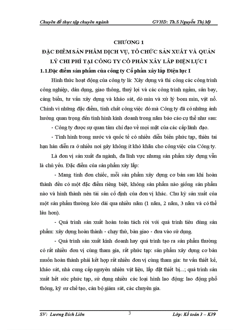 image for page Hoàn thiện công tác kế toán chi phí sản xuất và tính giá thành sản phẩm tại Công ty Cổ phần Xây lắp Điện lực I