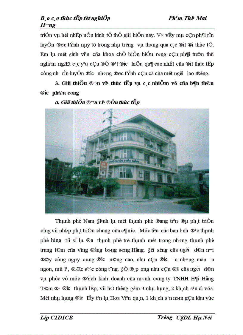 image for page Thực tập công tác quản trị quá trình chế biến và phục vụ ăn uống tại nhà hàng khách sạn 1