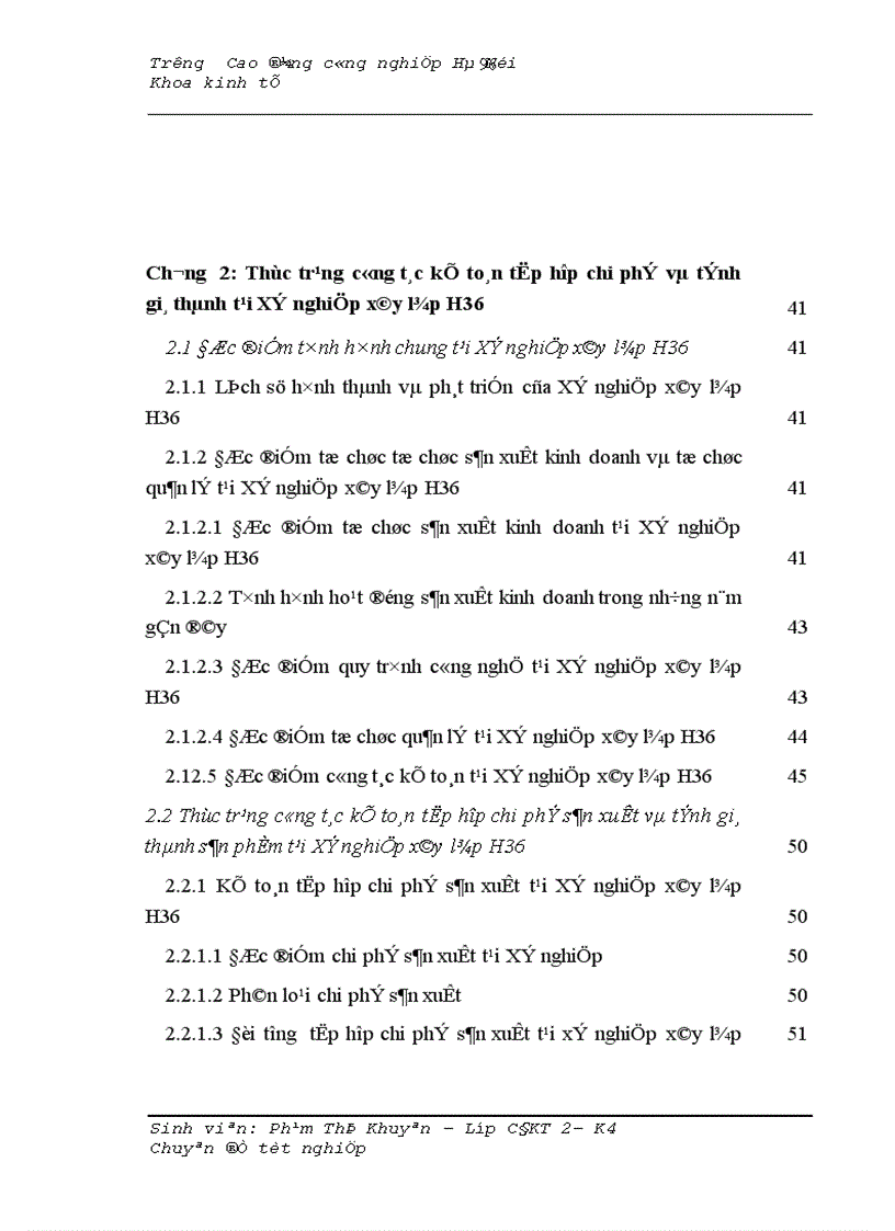 image for page Hoàn thiện công tác kế toán tập hợp chi phí sản xuất và tính giá thành sản phẩm xây lắp tại Xí nghiệp xây lắp H36 Công ty xây lắp hoá chất 1