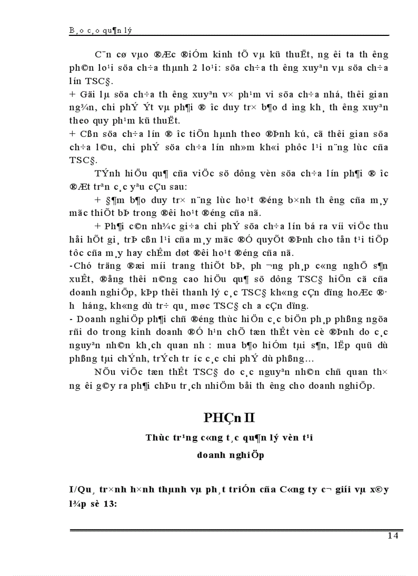 image for page Công tác quản lý vốn cố định tại Công ty cơ giới và xây lắp số 13