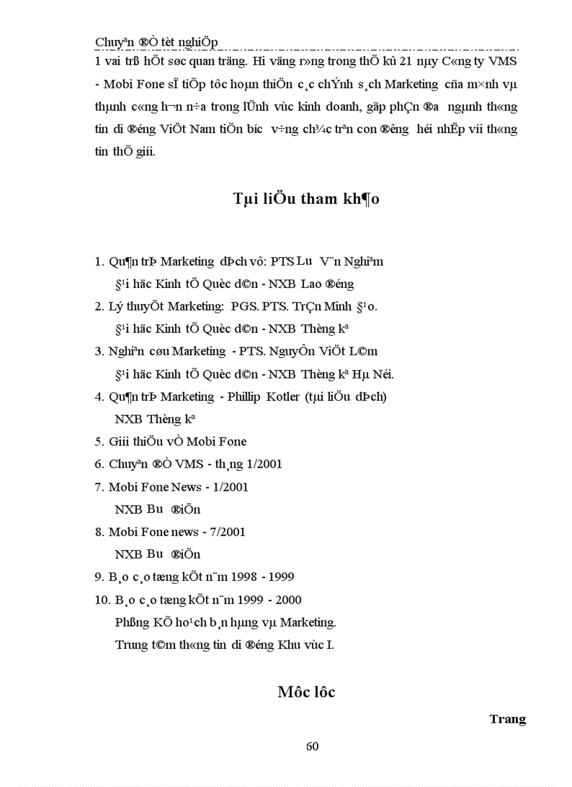 image for page Thị trường dịch vụ điện thoại Thực trạng và giải pháp hoạt động Marketing tại Công ty VMS Mobi Fone