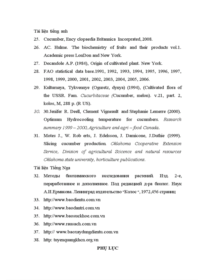 image for page Động thái một số chỉ tiêu sinh li hóa sinh theo tiến trình phát triển của quả dưa chuột Cucumis sativus L tại Sóc Sơn Hà Nội