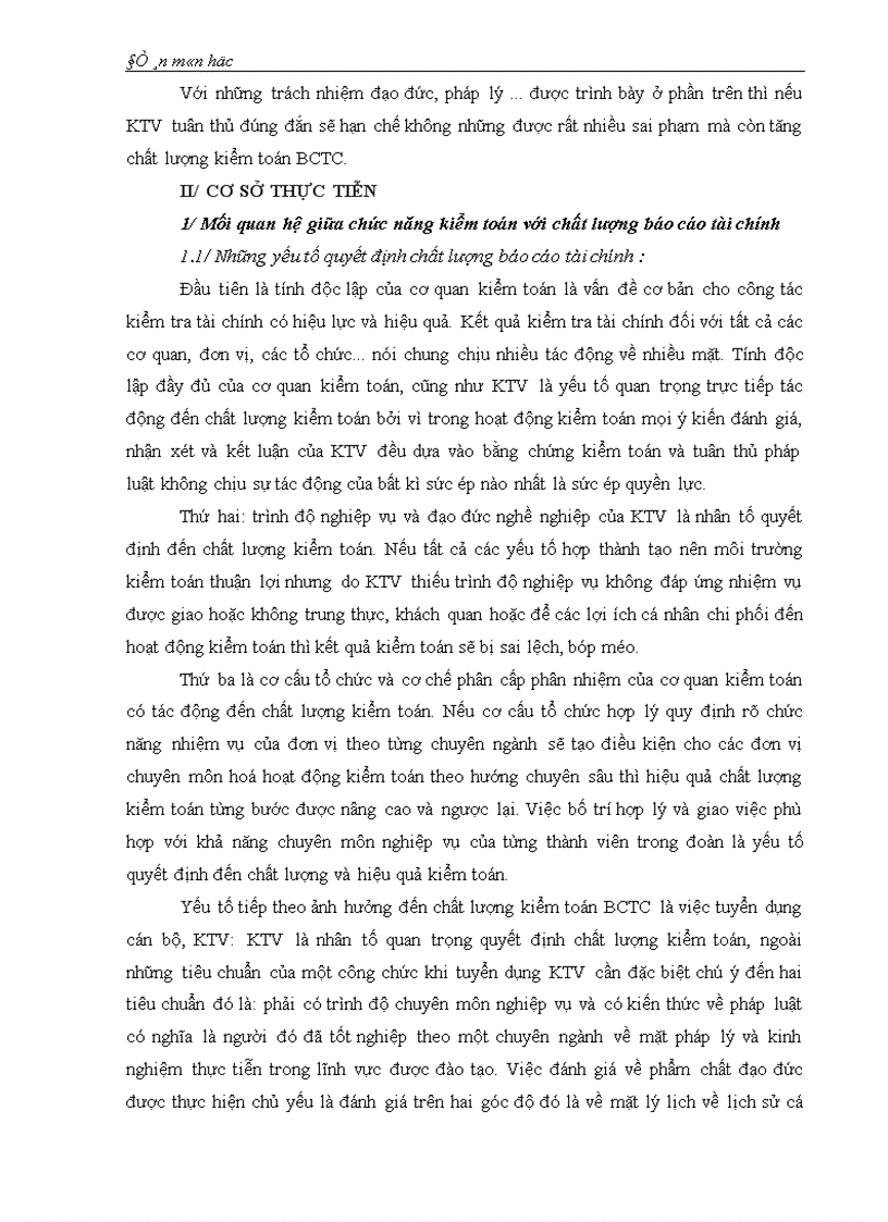 image for page Mối quan hệ giữa chức năng kiển toán với trách nhiệm của kiển toán viên về chất lượng kiểm toán báo cáo tài chính 1
