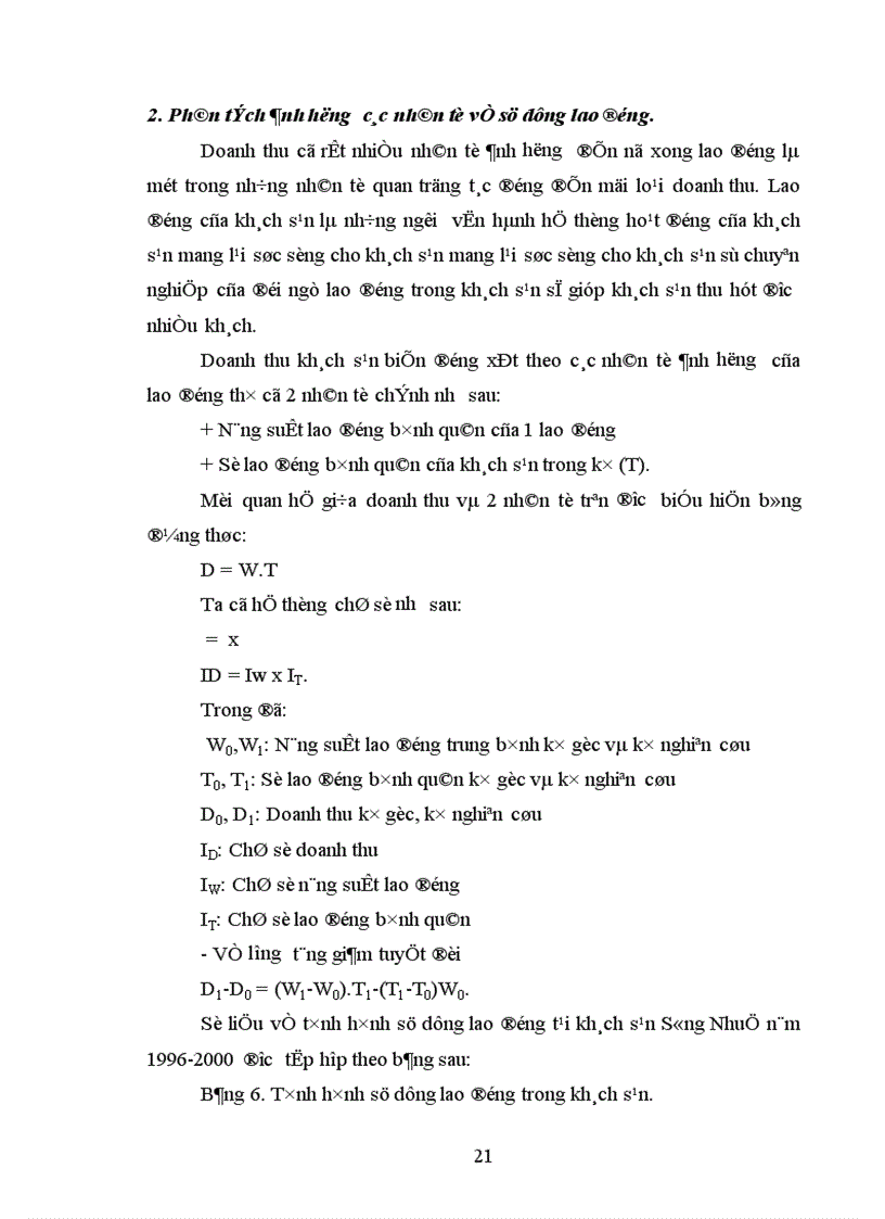 image for page Phương pháp chỉ số thống kê và vận dụng phân tích biến động tổng doanh thu của khách sạn Sông Nhuệ thời kỳ 1996 2000 1