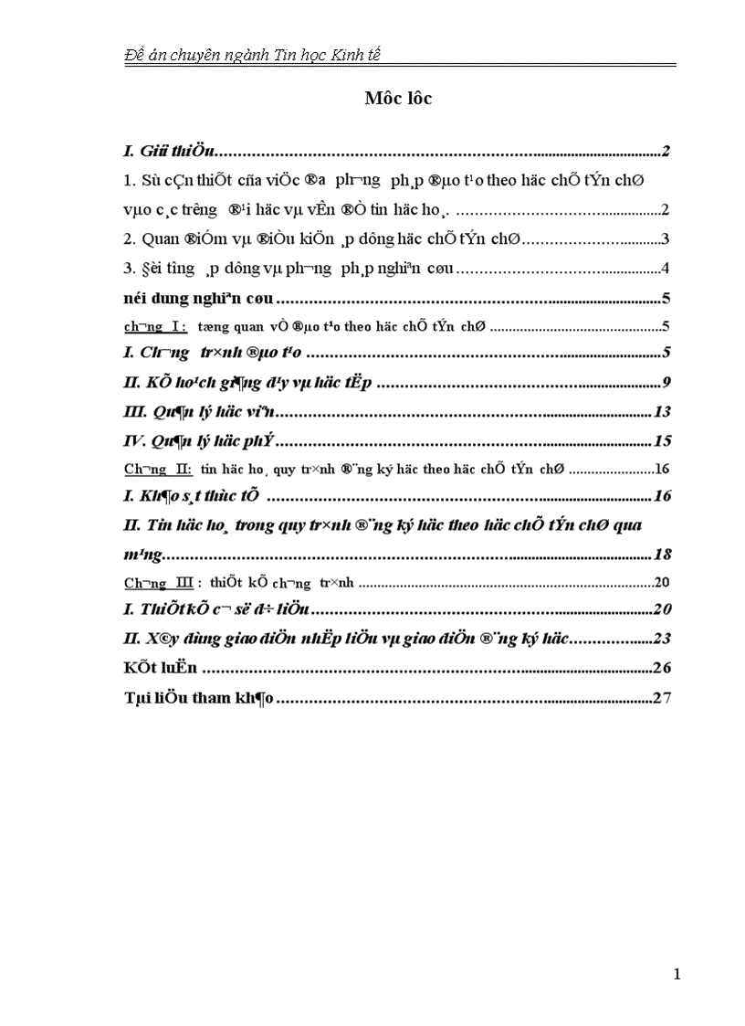 image for page Tin học hoá quy trình đăng kí học theo học chế tín chỉ