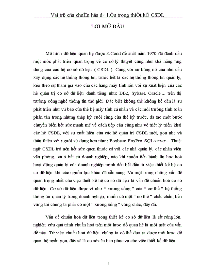 image for page Vai trò của chuẩn hóa dữ liệu trong thiết kế CSDL