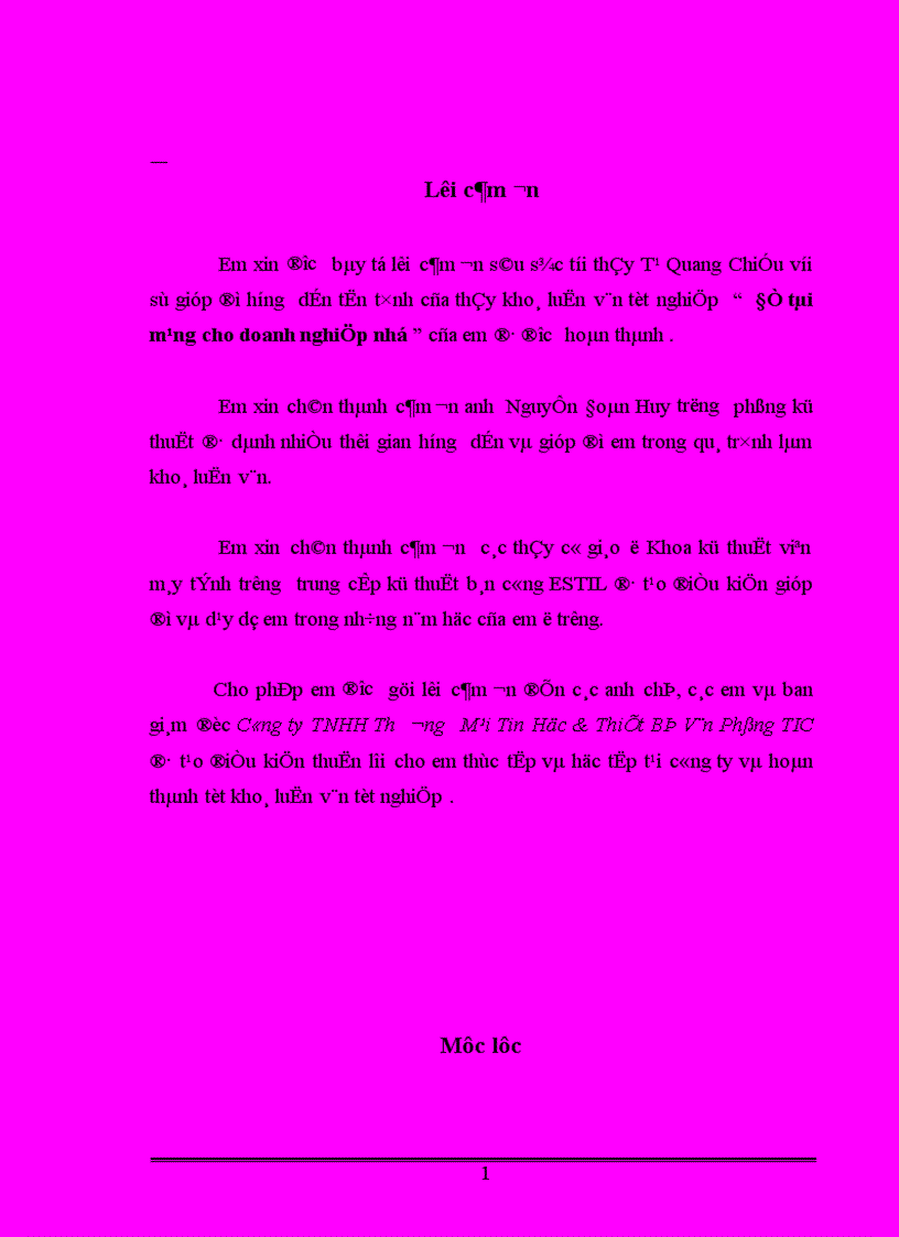 image for page Báo cáo thực tập Đề tài mạng cho doanh nghiệp nhỏ