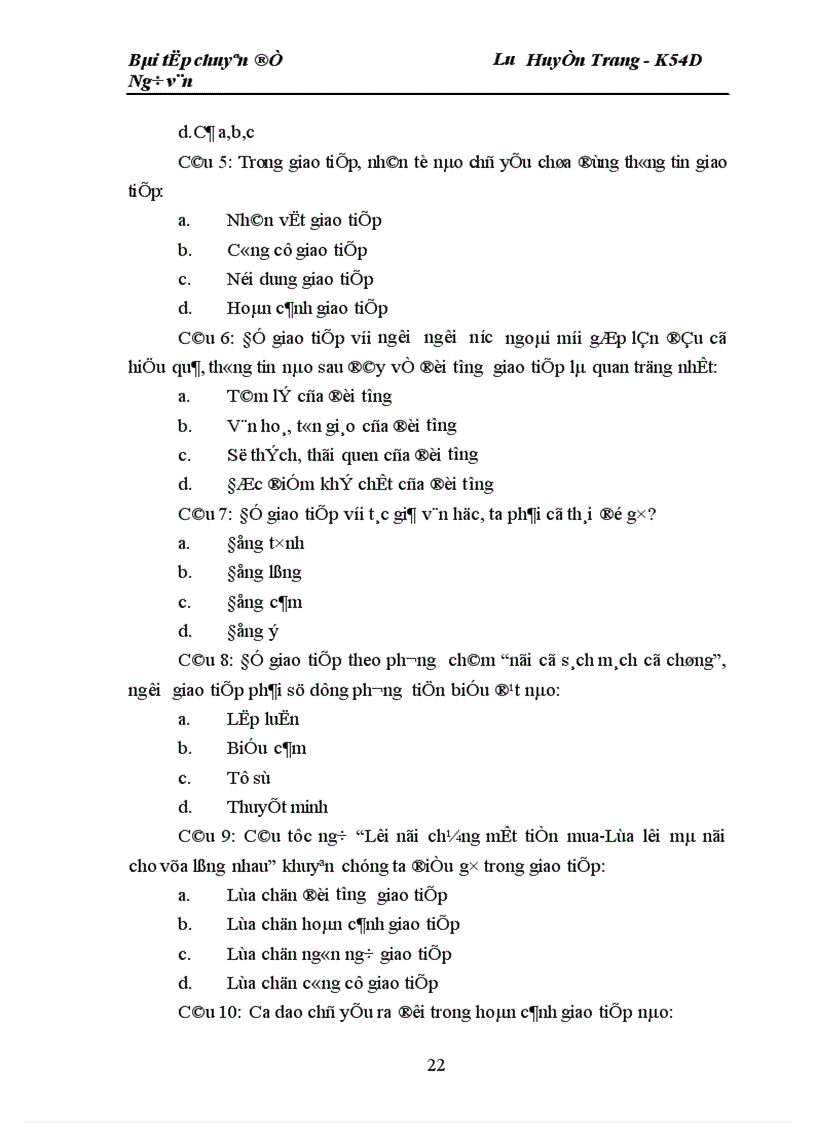 image for page Xây dựng câu hỏi trắc nghiệm và nâng cao cho bài Hoạt động giao tiếp bằng ngôn ngữ