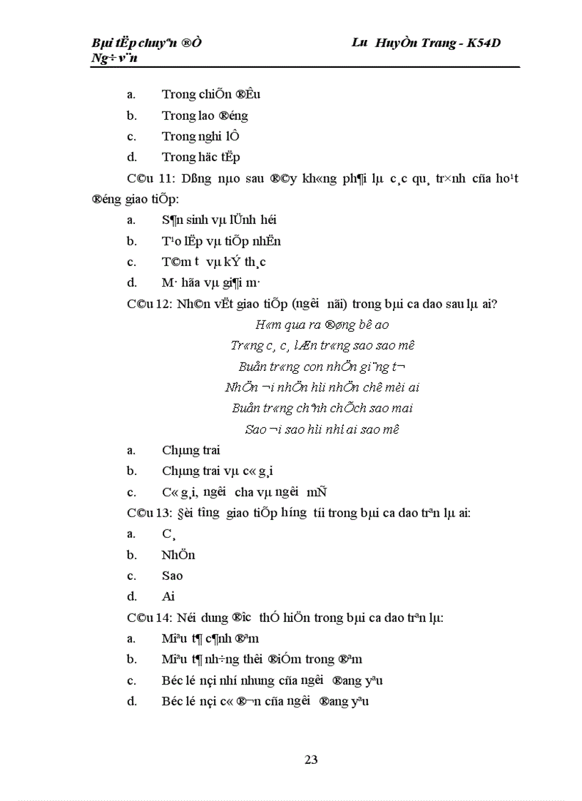 image for page Xây dựng câu hỏi trắc nghiệm và nâng cao cho bài Hoạt động giao tiếp bằng ngôn ngữ