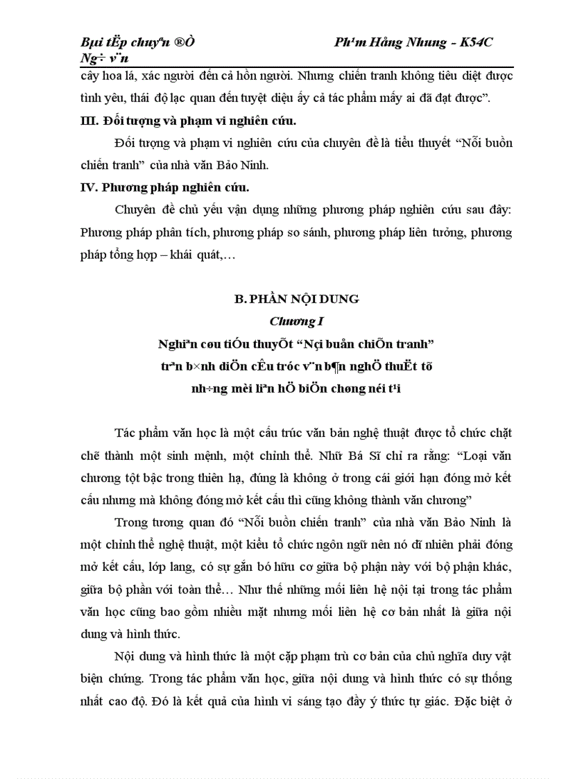 image for page Nghiên cứu tiểu thuyết Nỗi buồn chiến tranh n thức lại