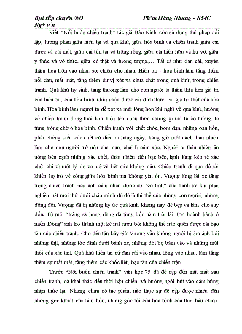 image for page Nghiên cứu tiểu thuyết Nỗi buồn chiến tranh n thức lại