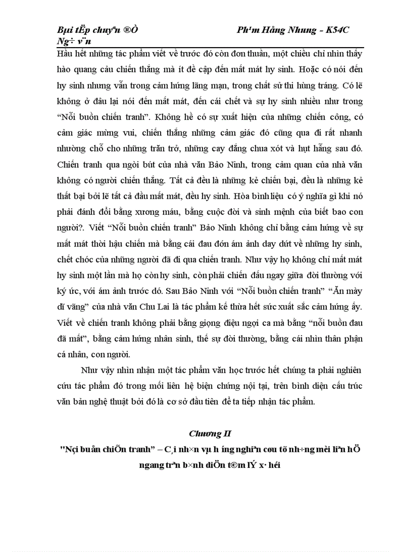 image for page Nghiên cứu tiểu thuyết Nỗi buồn chiến tranh n thức lại