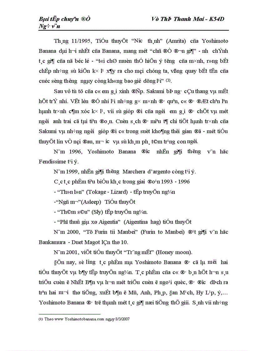 image for page Nghiên cứu tác giả Yoshimoto Banana