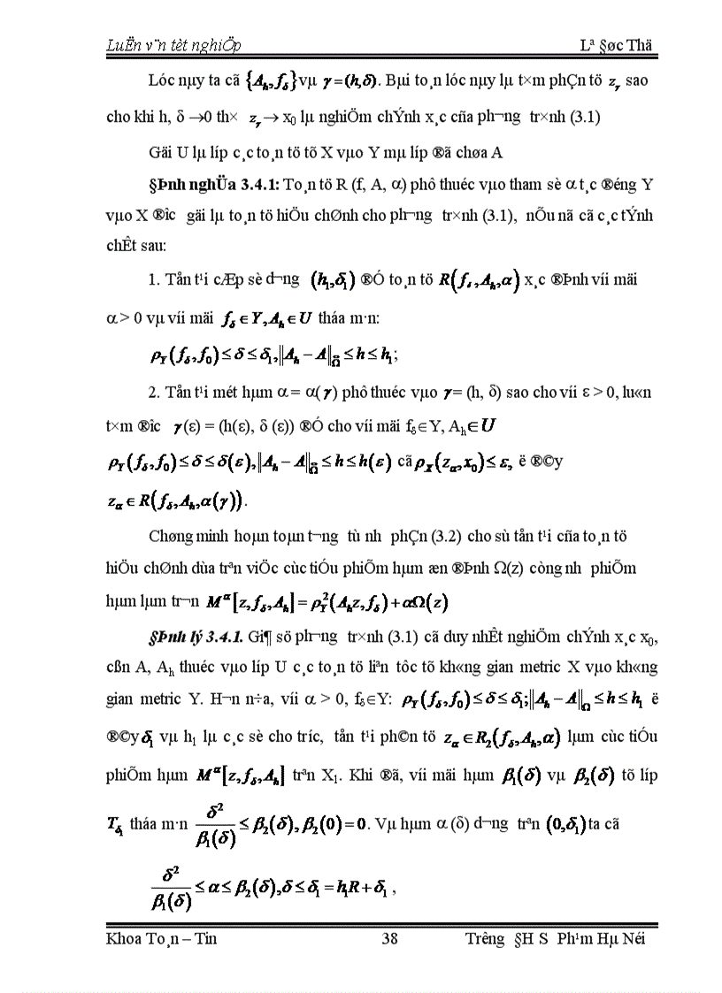 image for page Phương Pháp Hiệu Chỉnh Giải Bài Toán Đặt Không Chỉnh