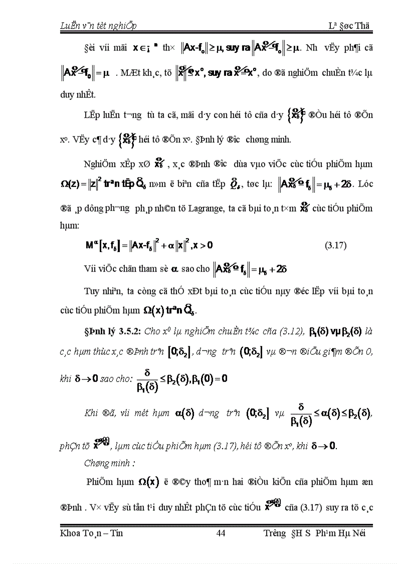 image for page Phương Pháp Hiệu Chỉnh Giải Bài Toán Đặt Không Chỉnh