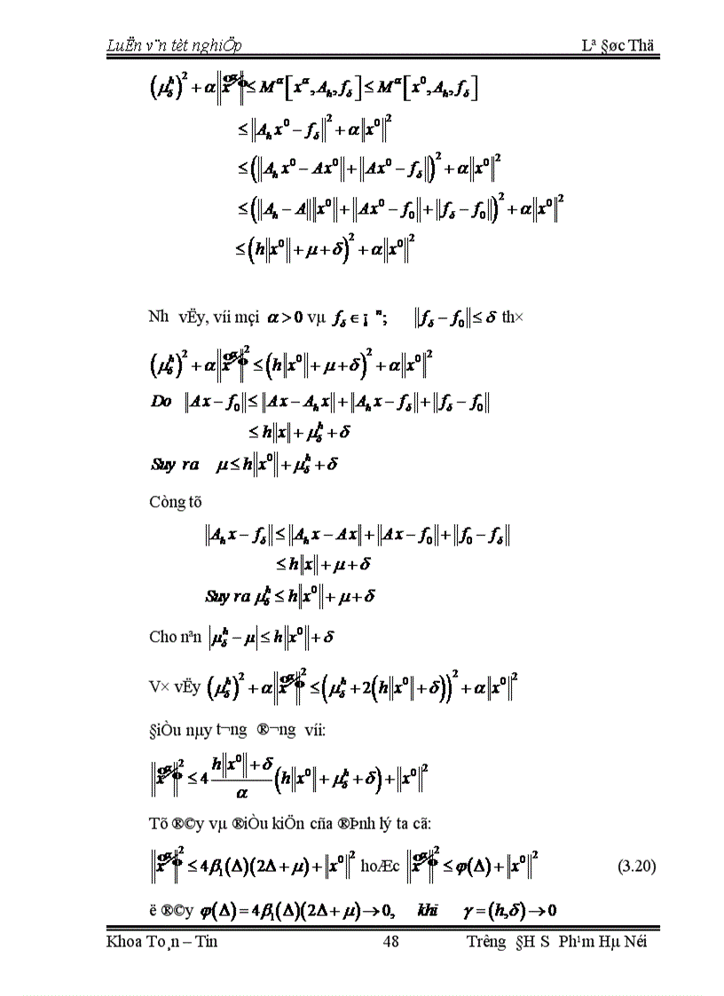 image for page Phương Pháp Hiệu Chỉnh Giải Bài Toán Đặt Không Chỉnh