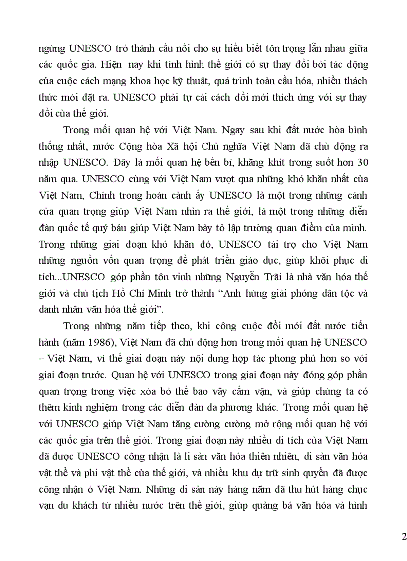 image for page Mối quan hệ Việt Nam UNESCO từ năm 1976 đến nay