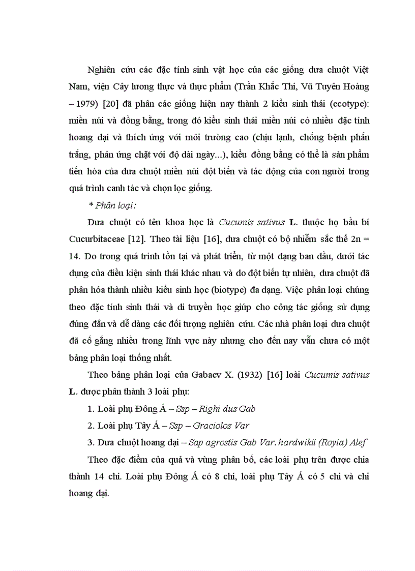 image for page Động thái một số chỉ tiêu sinh li hóa sinh theo tiến trình phát triển của quả dưa chuột Cucumis sativus L tại Sóc Sơn Hà Nội