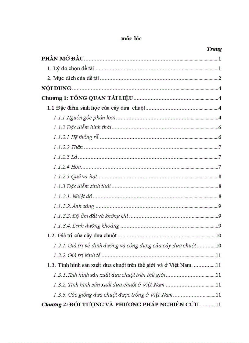 image for page Động thái một số chỉ tiêu sinh li hóa sinh theo tiến trình phát triển của quả dưa chuột Cucumis sativus L tại Sóc Sơn Hà Nội