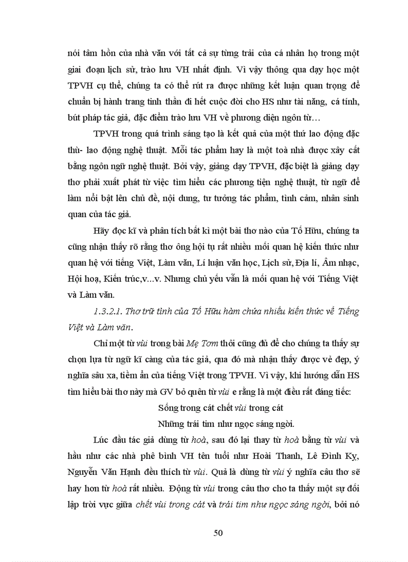 image for page Dạy học thơ Tố Hữu ở nhà trường PTTH theo hướng Tích hợp