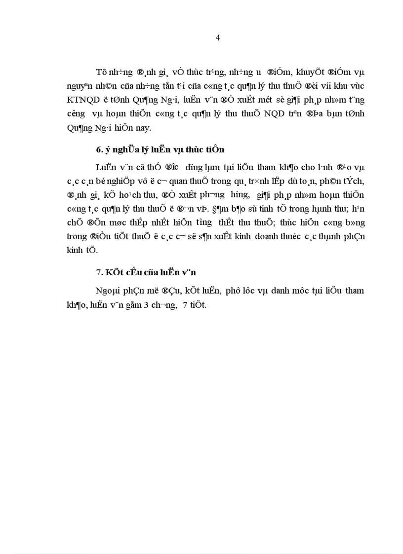 image for page Quản lý thu thuế ngoài quốc doanh trên địa bàn tỉnh Quảng Ngãi Thực trạng và giải pháp Biện pháp quản lý thu thuế đối với cơ sở kinh doanh NQD năm 2000 và 6 tháng đầu năm 2001 Quảng Ngãi