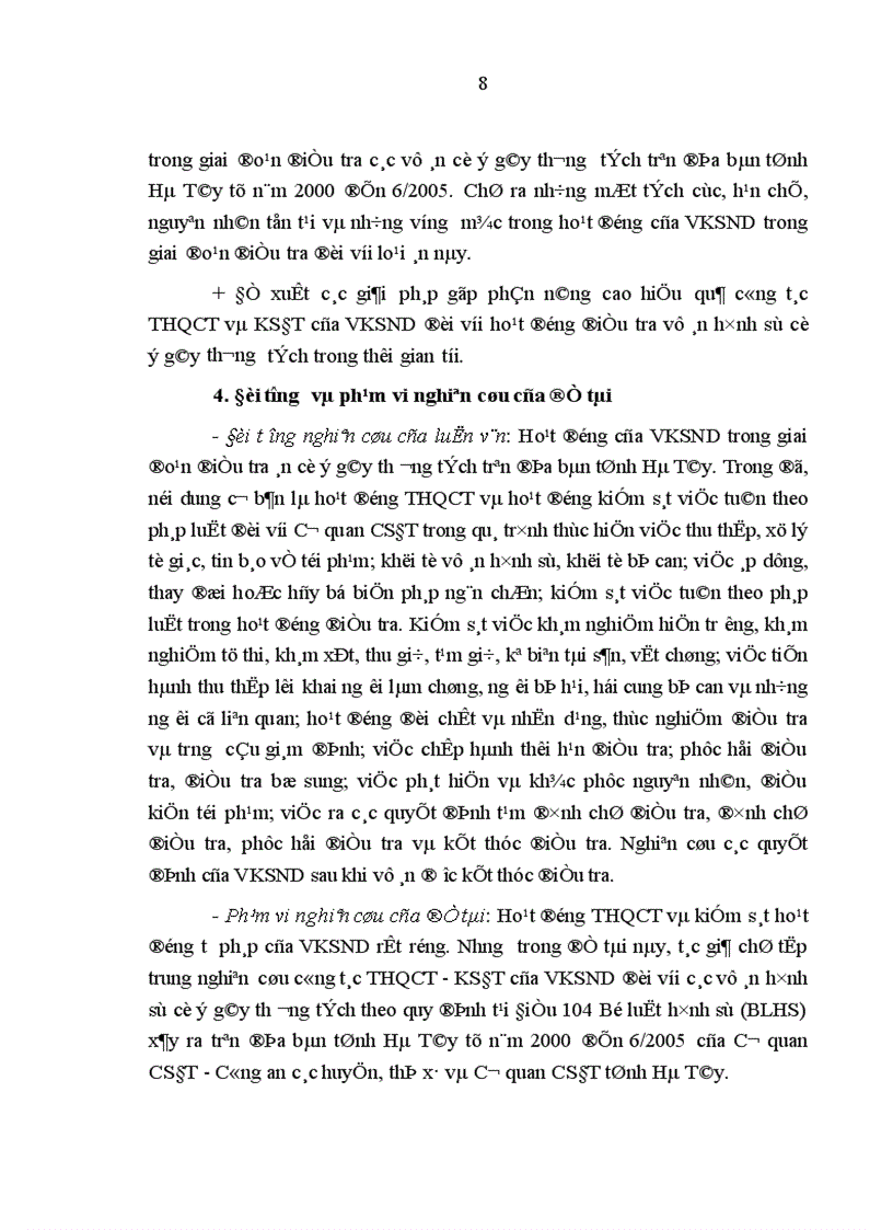 image for page Hoạt động của Viện kiểm sát nhân dân trong giai đoạn điều tra các vụ án cố ý gây thương tích trên địa bàn tỉnh Hà Tây