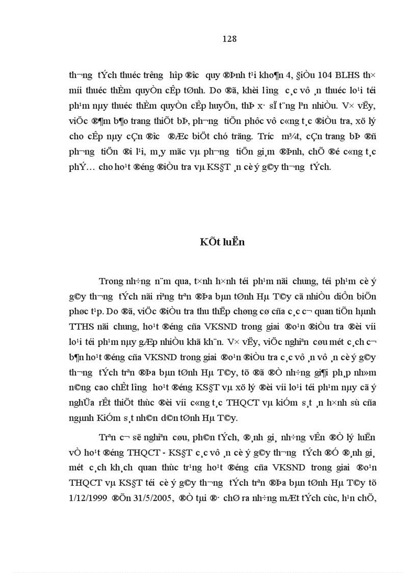 image for page Hoạt động của Viện kiểm sát nhân dân trong giai đoạn điều tra các vụ án cố ý gây thương tích trên địa bàn tỉnh Hà Tây