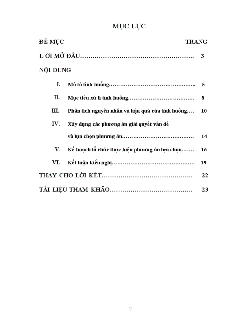 image for page Tiểu luận tình huống khi giáo viên chủ nhiệm và tập thể lớp chủ nhiệm có sự bất hoà