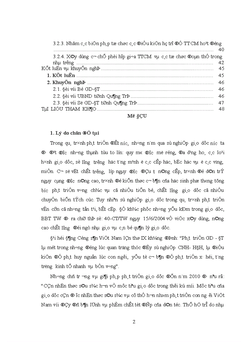 Các biện pháp quản lý đội ngũ tổ trưởng chuyên môn của Hiệu trưởng ở trường THPT 1