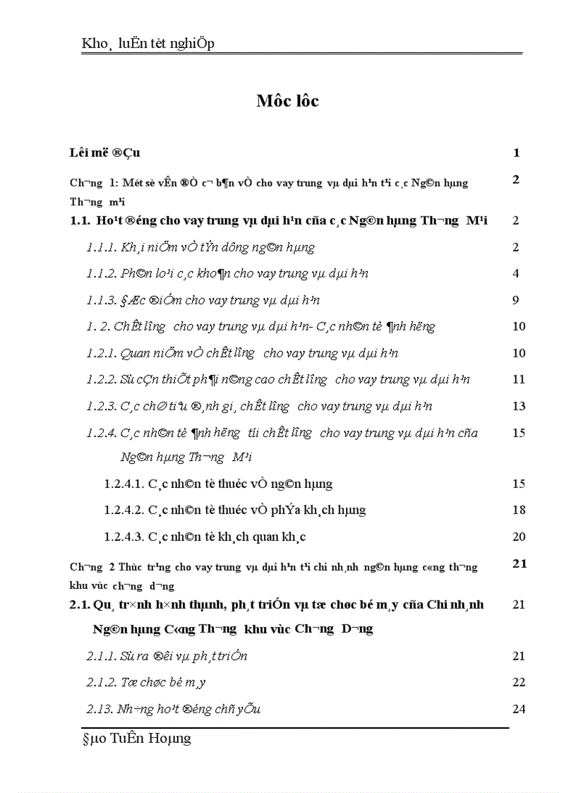 image for page Giải pháp nâng cao chất lượng cho vay trung và dài hạn tại Chi nhánh Ngân hàng Công thương khu vực Chương Dương 1