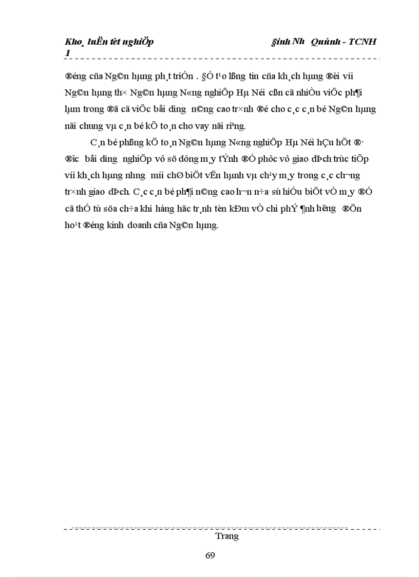 image for page Một số vấn đề về kế toán cho vay ngoài quốc doanh tại Ngân hàng nông nghiệp và phát triển nông thôn Hà Nội 1