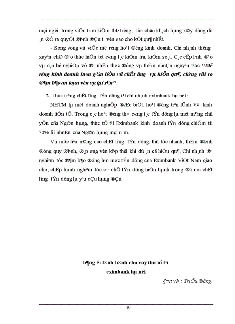 image for page Chất lượng tín dụng ngân hàng hiện trạng và giải pháp nâng cao chất lượng tín dụng tại NHTMCP Eximbank Hà Nội 1