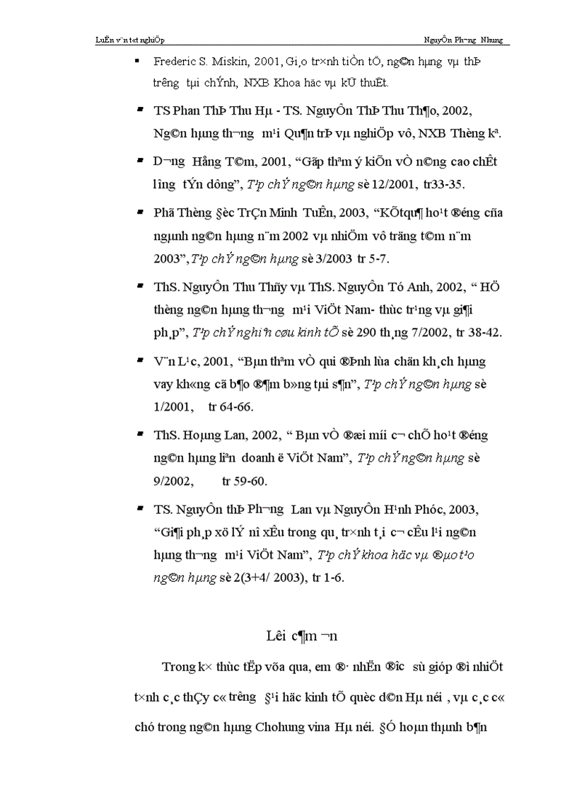 image for page Giải pháp nâng cao chất lượng tín dụng ngắn hạn ở hệ thống ngân hàng thương mại nước ta nghiên cứu từ quá trình thực tập tại chi nhánh ngân hàng liên doanh Chohung vina 1