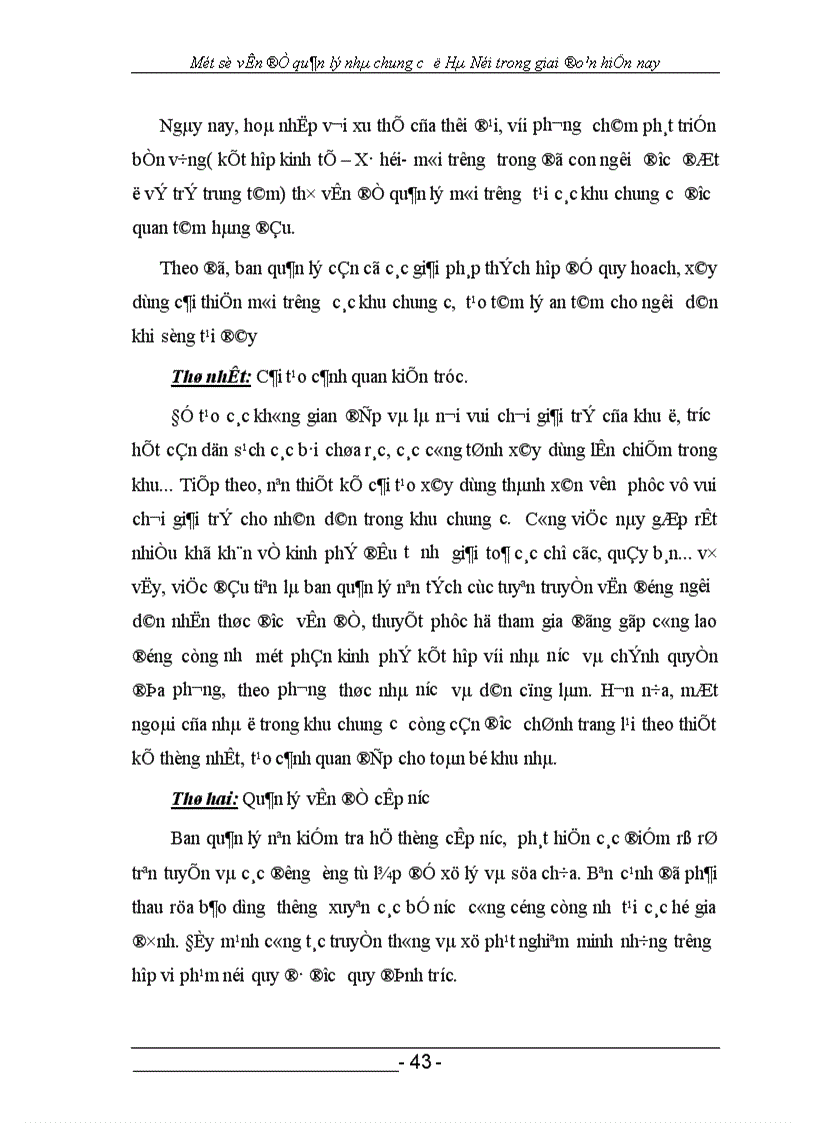 image for page Một số vấn đề quản lý chung cư ở HÀ NỘI trong giai đoạn hiờn nay