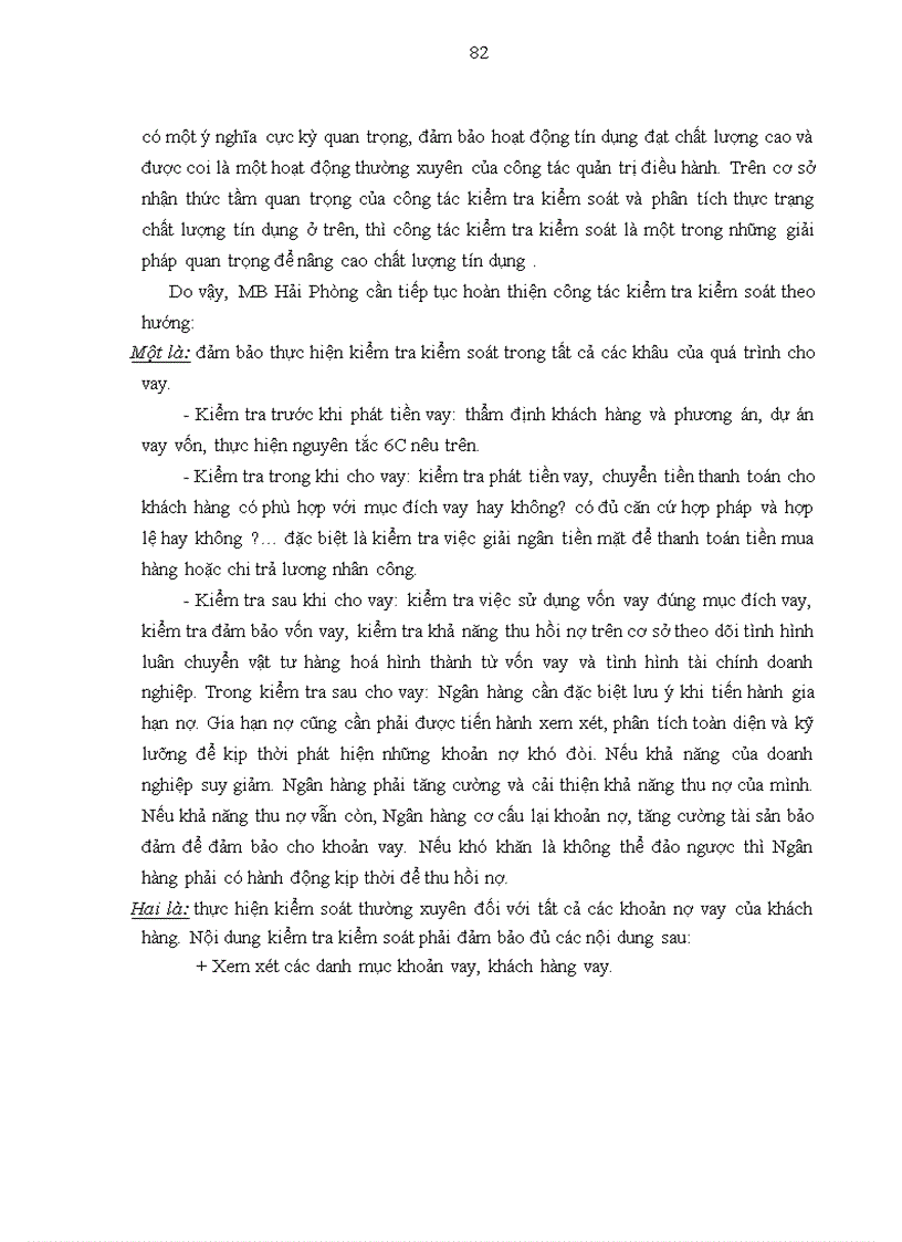 image for page Nâng cao chất lượng tín dụng doanh nghiệp nhỏ và vừa tại Ngân hàng TMCP Quân đội Chi nhánh Hải Phòng