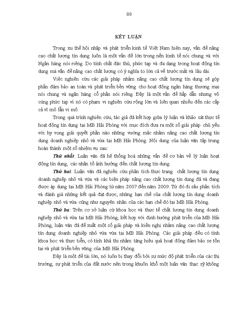 image for page Nâng cao chất lượng tín dụng doanh nghiệp nhỏ và vừa tại Ngân hàng TMCP Quân đội Chi nhánh Hải Phòng