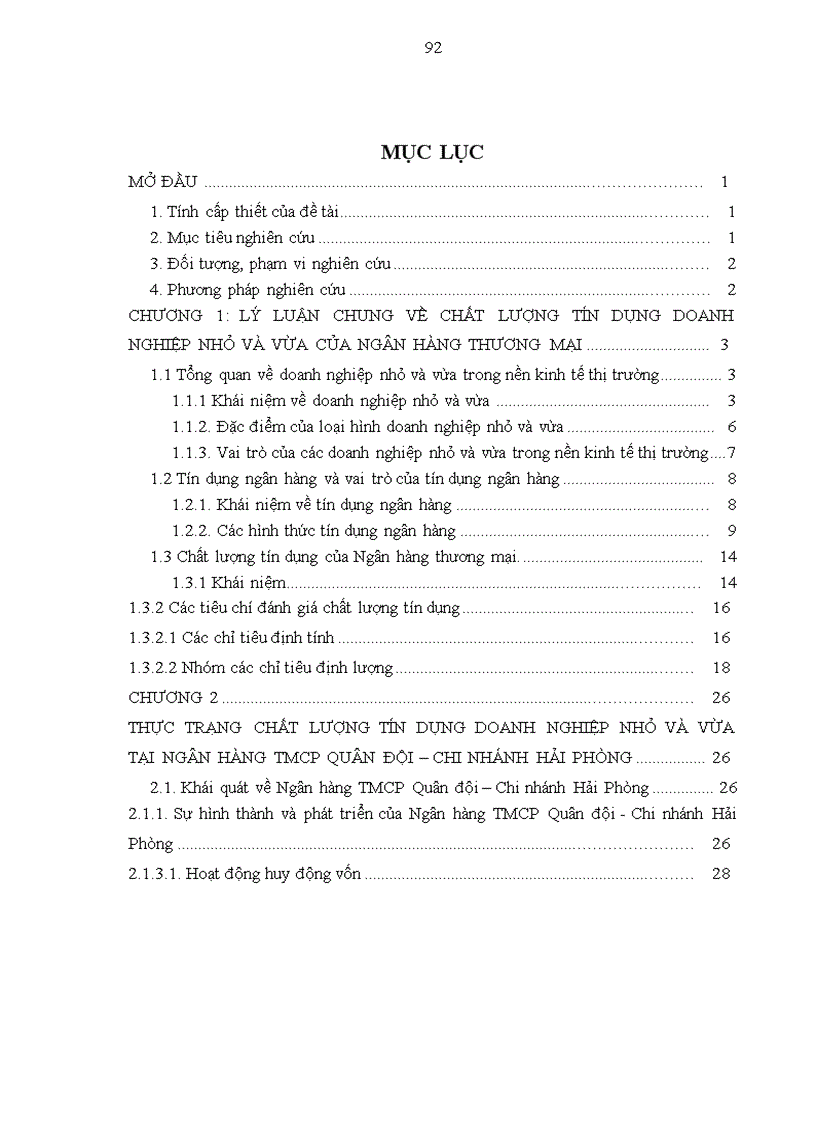 image for page Nâng cao chất lượng tín dụng doanh nghiệp nhỏ và vừa tại Ngân hàng TMCP Quân đội Chi nhánh Hải Phòng
