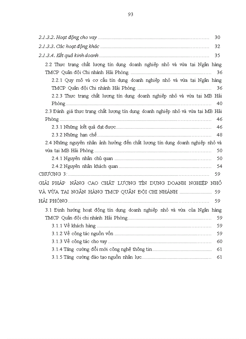 image for page Nâng cao chất lượng tín dụng doanh nghiệp nhỏ và vừa tại Ngân hàng TMCP Quân đội Chi nhánh Hải Phòng