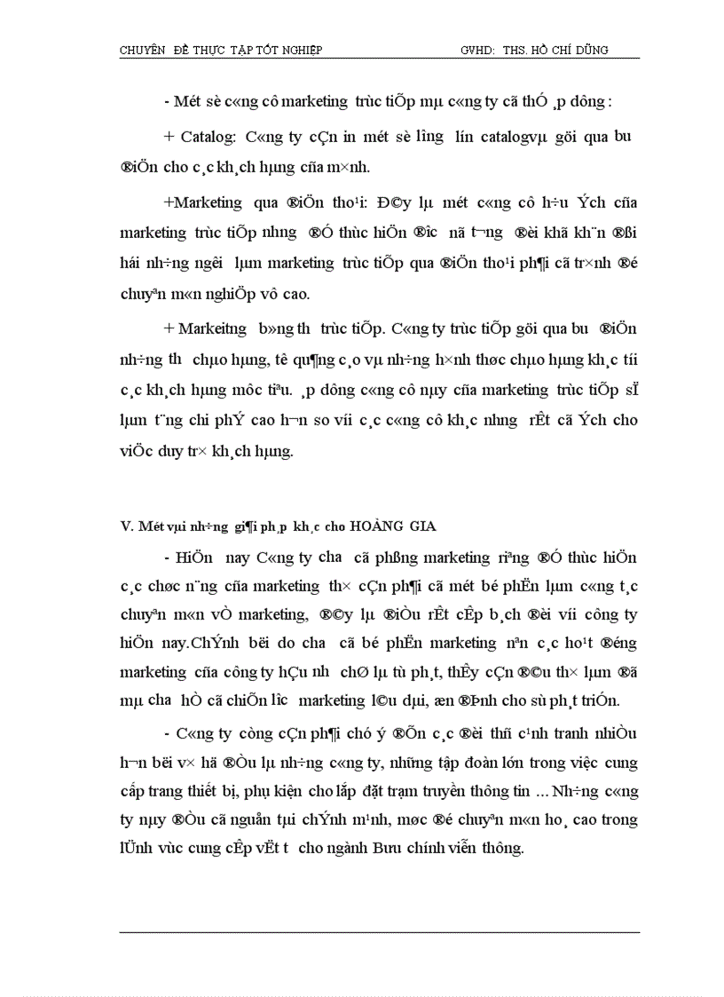 image for page Hoàn thiện các giải pháp Marketing tại công ty cổ phần xây lắp viễn thông HOÀNG GIA 1