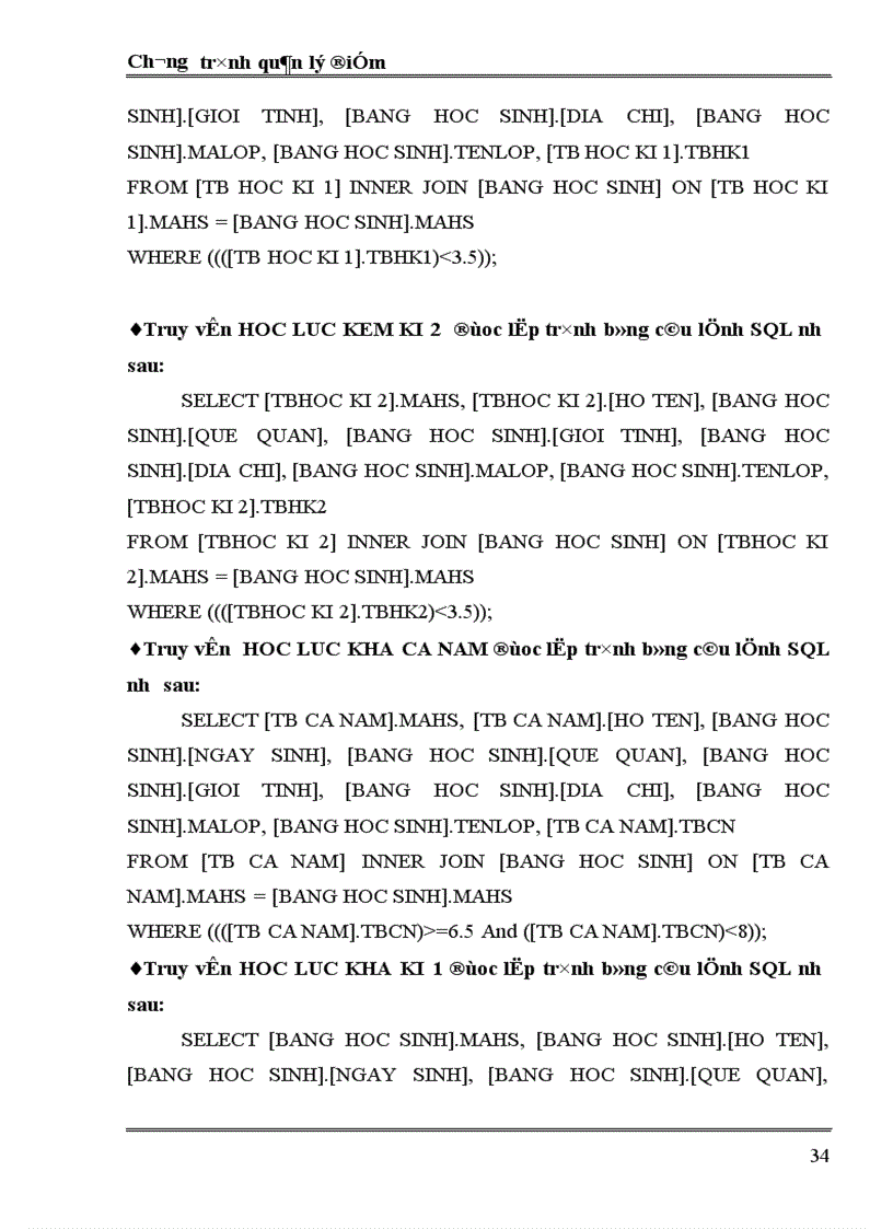 image for page Chương trình quản lý điểm