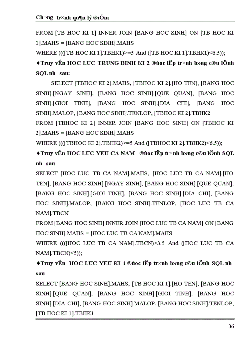 image for page Chương trình quản lý điểm