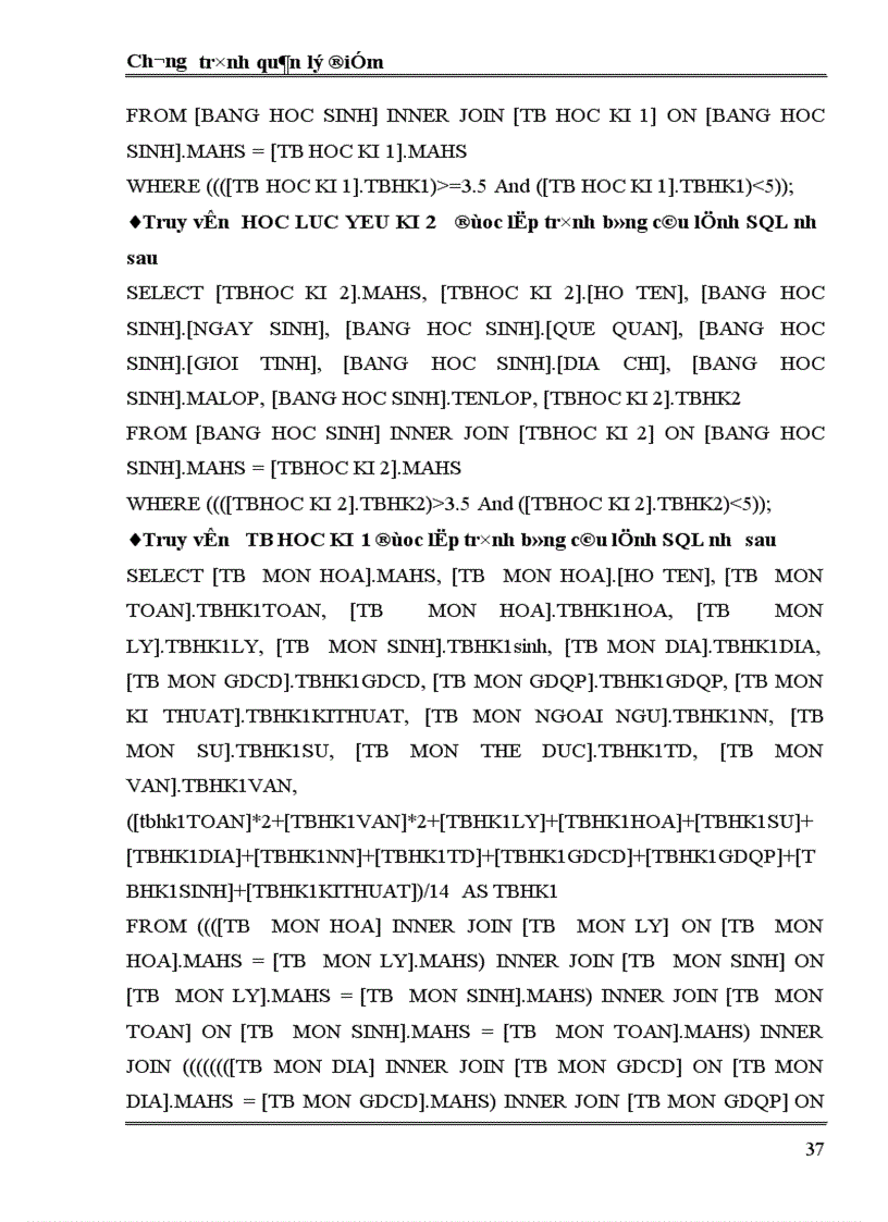 image for page Chương trình quản lý điểm