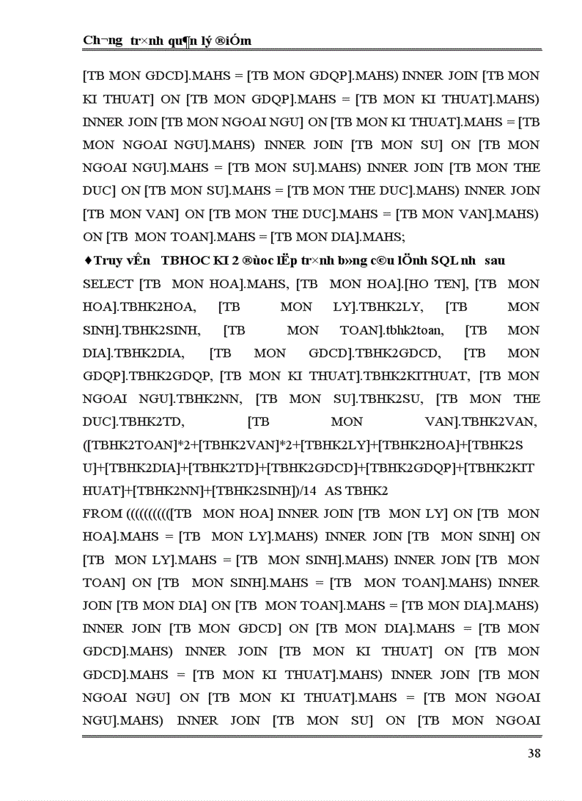 image for page Chương trình quản lý điểm