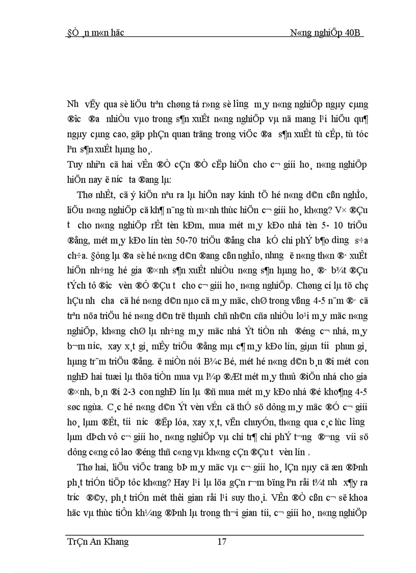 image for page Thực trạng và giải pháp cơ giới hoá phục vụ nông nghiệp trong thời kỳ CNH HĐH ở nước ta