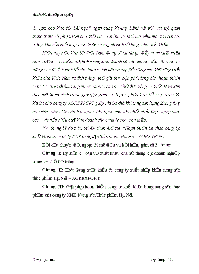 image for page Hoàn thiện tổ chức công tác xuất khẩu tại công ty XNK nông sản thực phẩm Hà Nội AGREXPORT