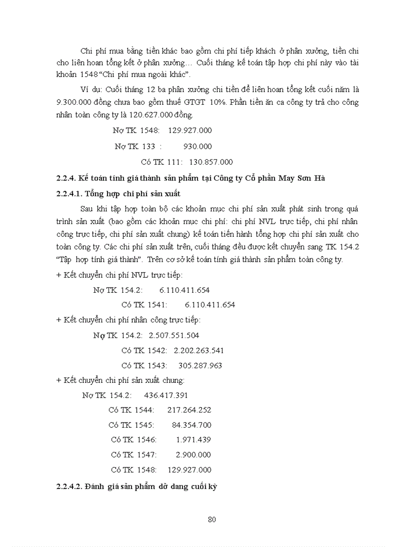 image for page Hoàn thiện công tác kế toán tập hợp chi phí sản xuất và tính giá thành sản phẩm tại công ty cổ phần may sơn hà 1
