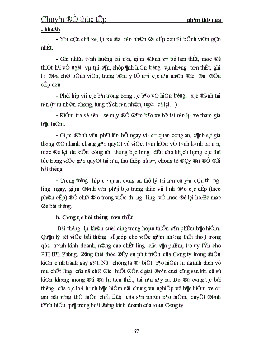 image for page Tình hình triển khai bảo hiểm vật chất xe cơ giới và TNDS của chủ xe đối với người thứ ba tại PTI Hải Phòng 1